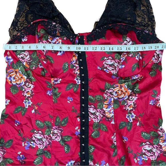 Torrid Satin Floral Corset Bustier Style Camisole Top Babydoll Lace Trim Sz 3 - Picture 9 of 10